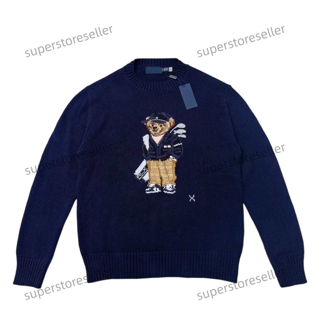 Top Designer Mens Sweaters Crew Neck Knitted Embroidery Bear Jumpers American Flag Trendy Winter HighEnd Comfortable Cotton Men Pullover Bears Sweat