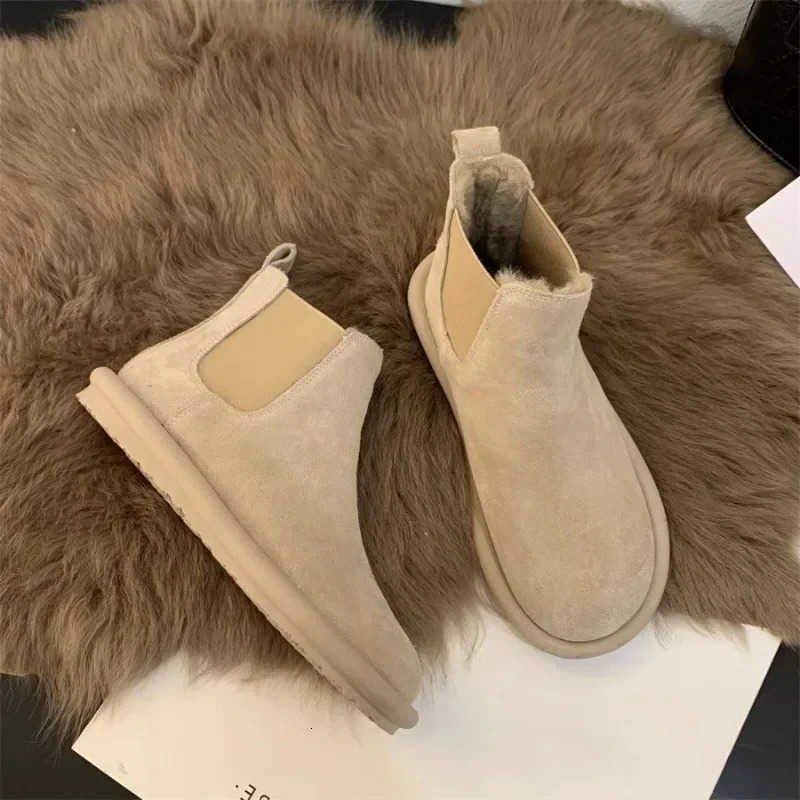Winter and Boots Womens Autumn Snow Boots 2026 New Flat Heel Warm Cotton Shoes with Plush and Thickened Short Boots for Women zapatos H260921