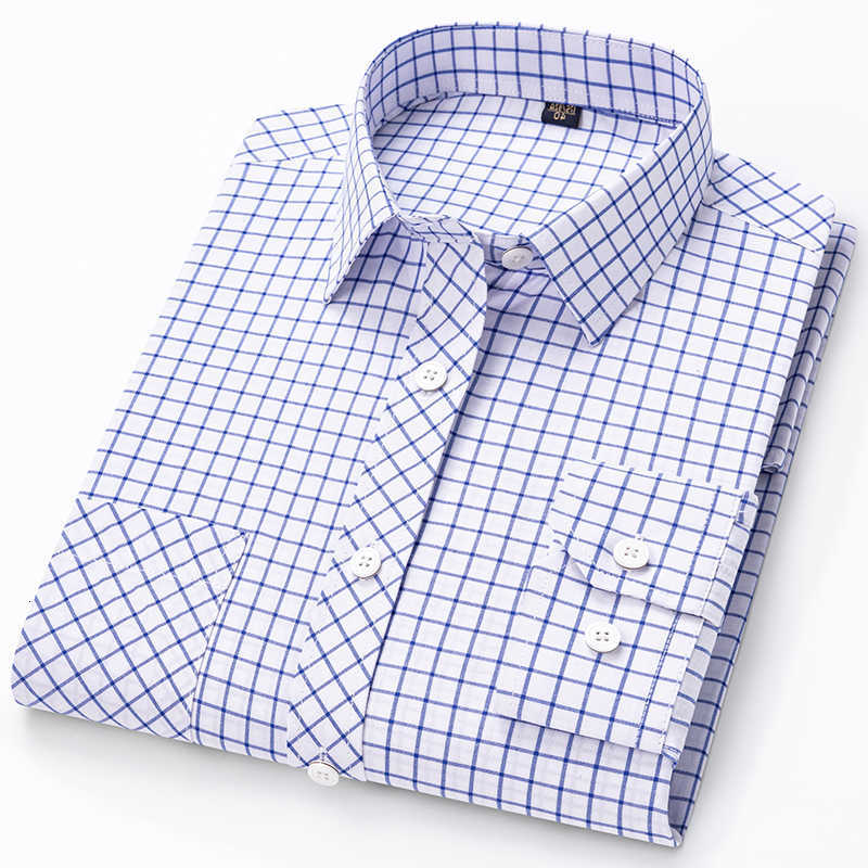 Spring Men's Casual Summer Shirts Thin Men's Shirt Long-Sleeved Cotton Plaid Shirt Formal Fashion Soft Breathable Classic Basic Casual Shi