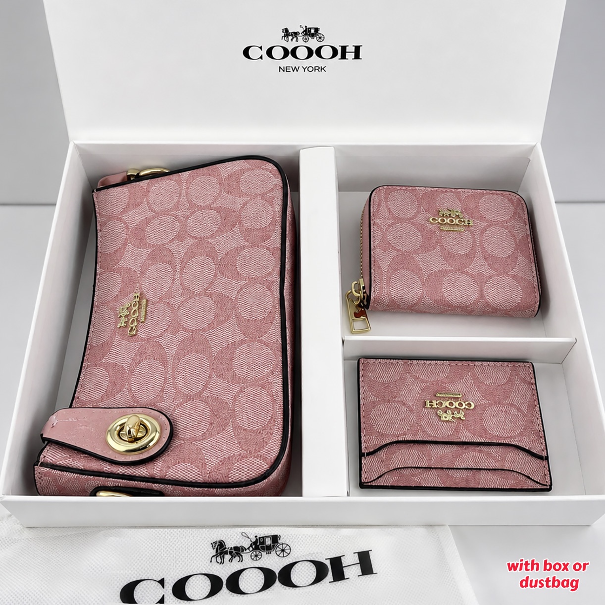 Designer Women Bags Underarm Bag With Box Metal Letter Clutch Wallet Coahhbag Classic Wallet Set Luxury Shoulder Bag Embossed Purse Zippered Pouches