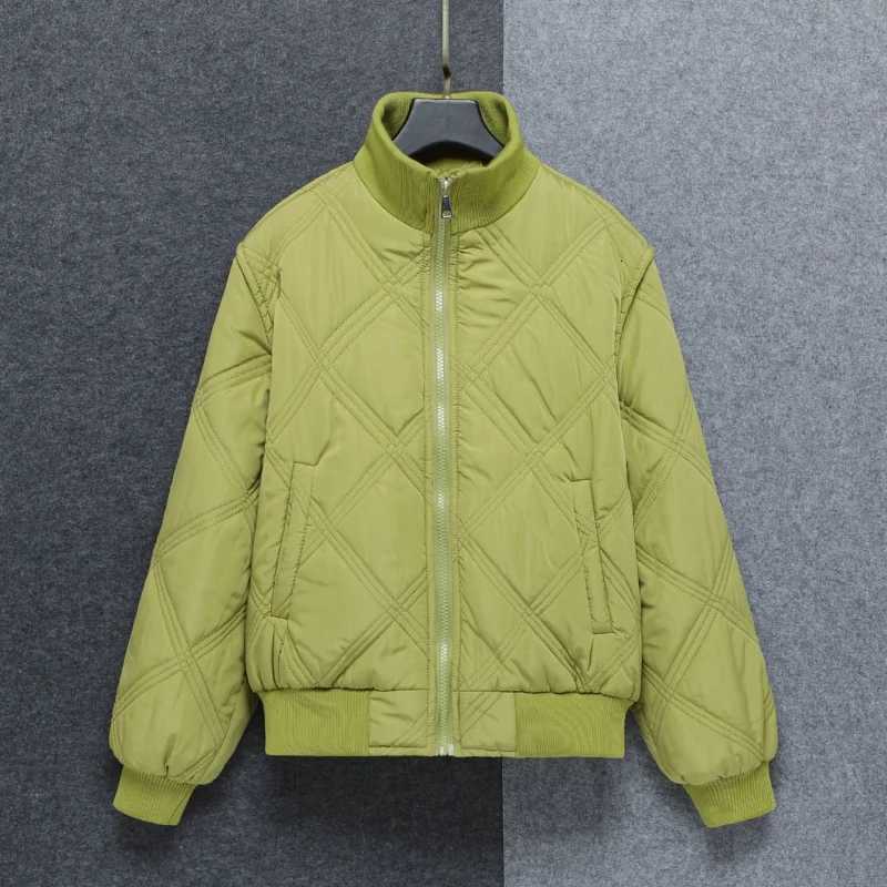 Quilted Women's Jackets Women Short Baseball Cotton Jacket Stand Collar Loose Warm Thick Winter Casual Padded Coat C260921