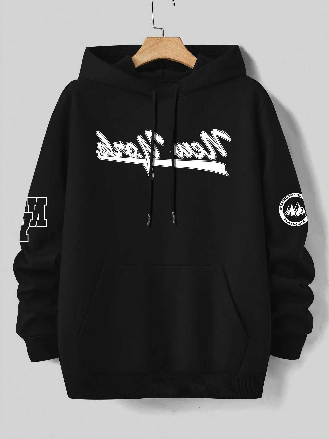 New Men's 2026 Hoodies Sweatshirts York Hoodie Men Oversized Streetwear City Graphic Print Minimal Letter Sweatshirt Autumn Winter Casual Pullo