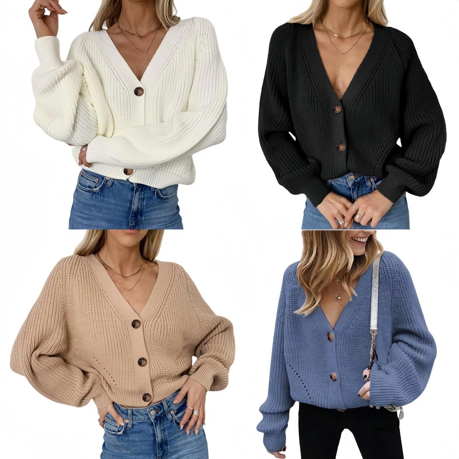 Sweater Women Designer Jacket Women Knitted Cardigan Women Autumn Winter Ladys Long Sleeved Knitted Coat Button Design Pure Color Loose Fit Style Le
