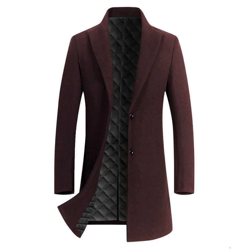 LIBIELIY Blends Men's Business Wool Casual Men's Long Woolen Coats Solid Wool Blend Windbreaker Jackets Autumn Winter Warm Overcoat Outwea