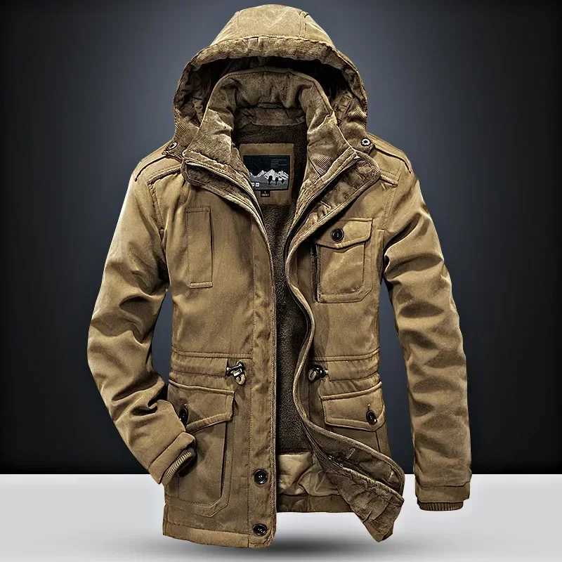 Men Military New Jacket Parkas Winter Men's Pile Jacket Outdoor Coat Men's Thermal Hooded Casual New Coat Thermal Thick Jacket Q260921
