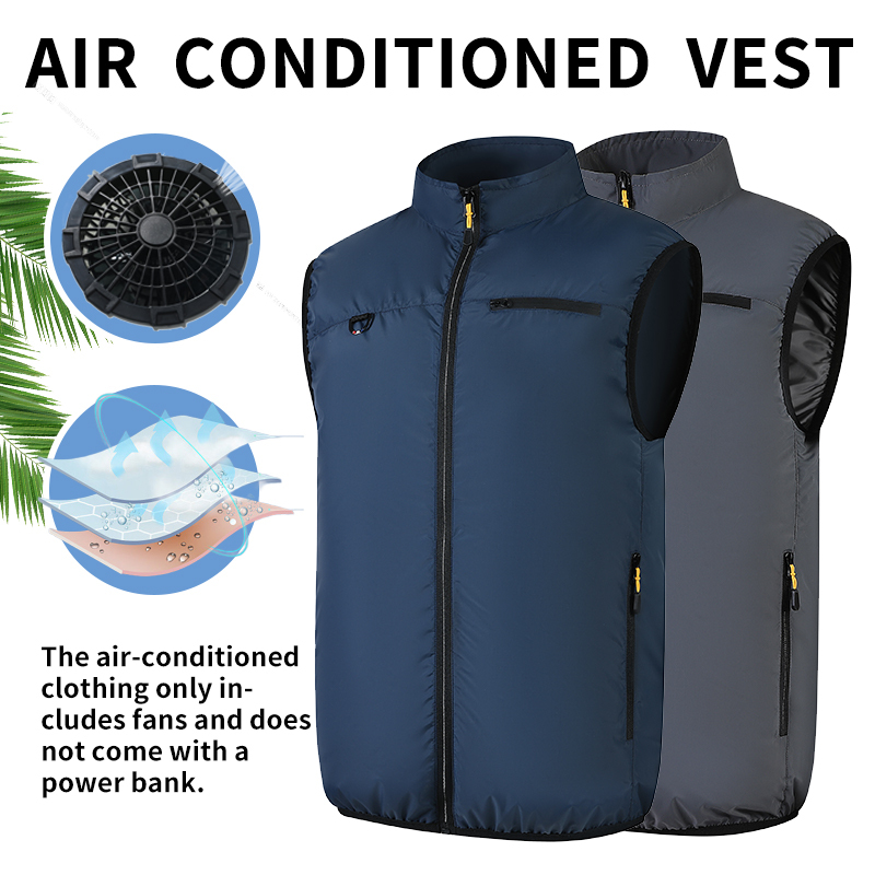Men's Summer Cooling Fan Vest Sun Protection, Breathable Workwear for Fishing Hiking Outdoor Work in High Temperatures J260921