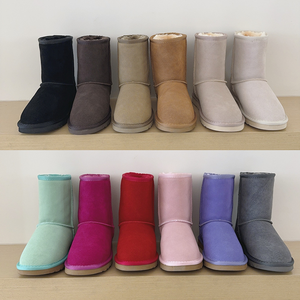 Designer Girl's Real Australia High-quality girls warm snow boots Teenage Students Winter boots Sheepskin Shearling Women's Boot Winter Mu