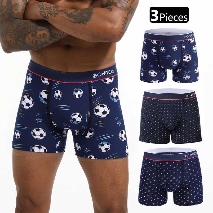 3pcs Print Men's Panties BONITOS Letter Waistband Boxer Briefs Cotton Underwear Mens Boxers Classic Men Underpants Q260921