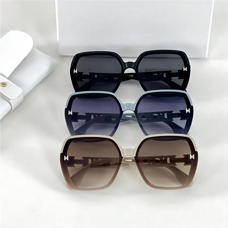 New H-Brand Large-Frame For Women, European And American Fashion Ladies' Sunglasses 2025, High-End Versatile Sunshade Eyeglass Frame