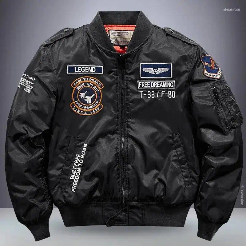 Retro American Pilot Jacket Men's Spring Autumn Baseball Stitching Workwear Trendy Brand Loose Fit Casual Style