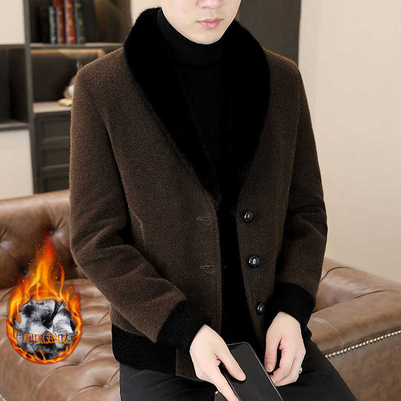 2024 Blends Men's Winter Wool Woolen Jacket for Men Thick and Plush Warm Lapel Trench Coat Casual Business Wool Blends Social Streetwear Overco