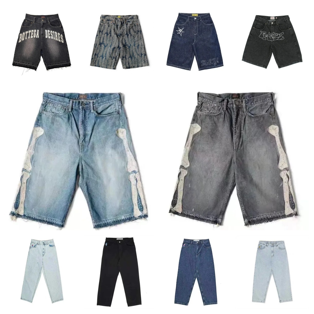 Designer Shorts Kapital Japanese Style Feather Denim And Womens Mens Shorts Retro HipHop Cartoon Graphic Strtwear Denim Y2k Big Boy Embroidery Baggy
