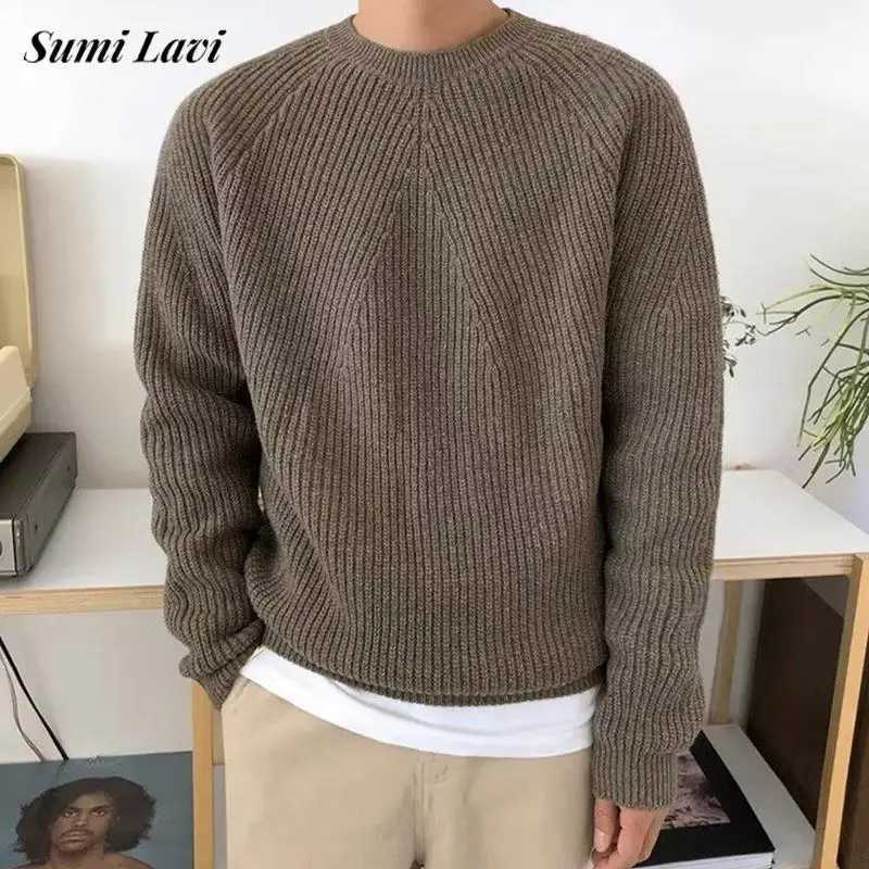 Streetwear Fashion Mens Knit Sweaters Spring Autumn Casual Solid Color Long Sleeve Jumper Tops For Men Stylish Textured Sweater S26092191G1