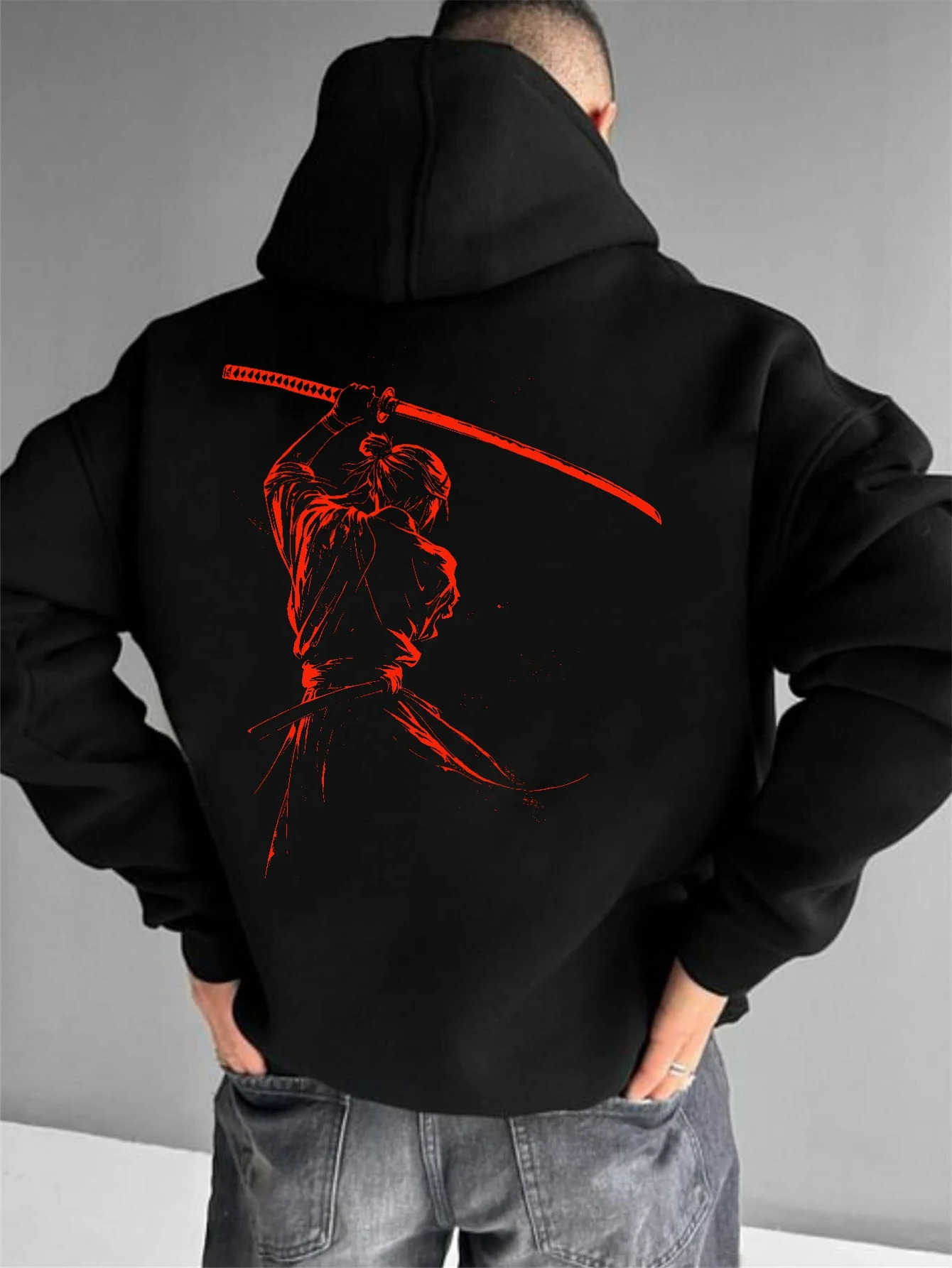 Hoodies Sweatshirts 2026 Fall Men's Winter Black Hoodie Japanese Samurai Katana Graphic Korean Kpop American Goth Hot Trend Pullove D260921