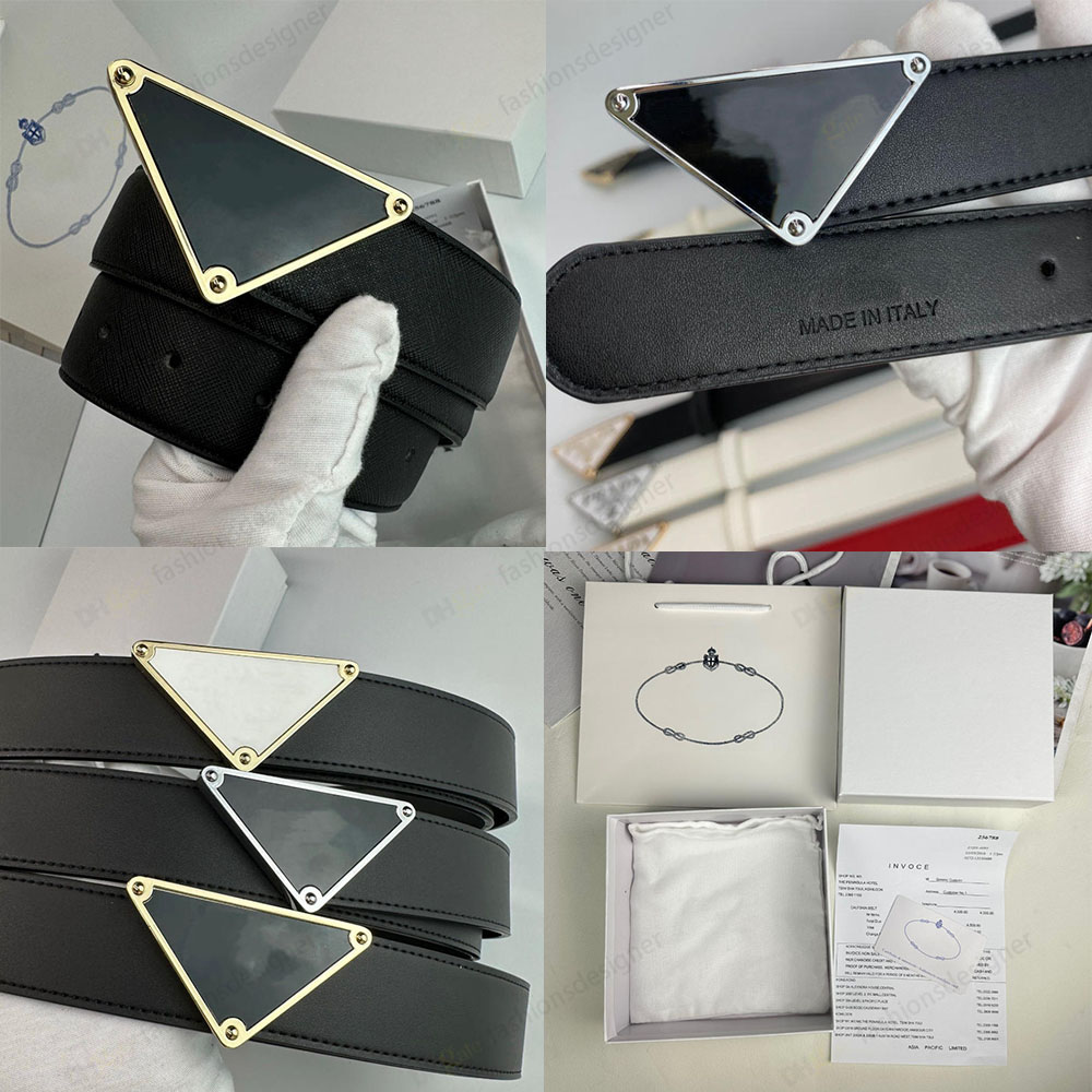 Belt designer belt men mens belt desinger ceinture femme women gold Triangle buckle fashion classic genuine leather belt 40MM 10A belts for women de