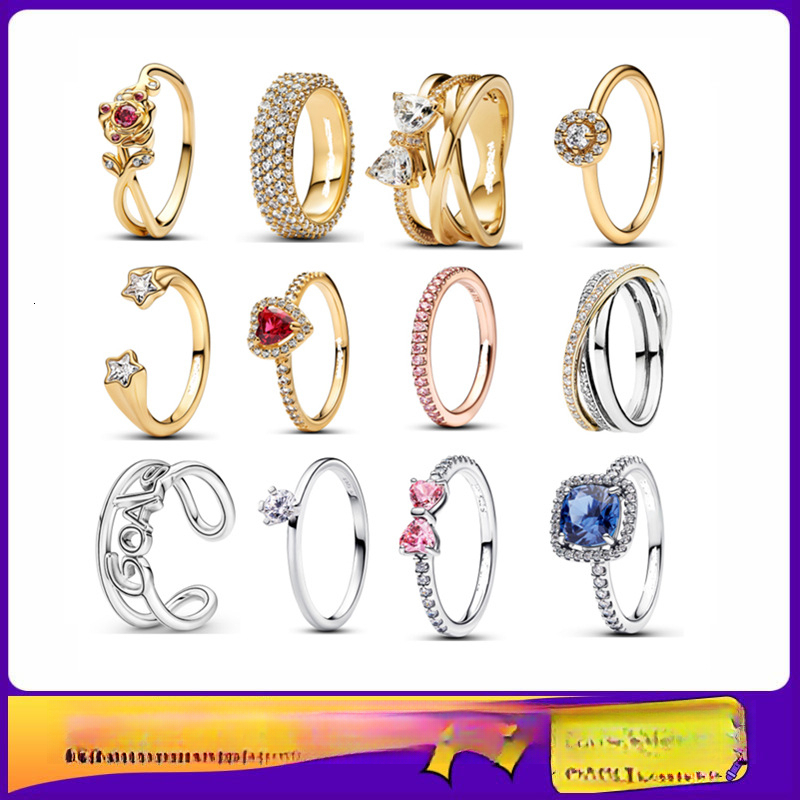Ring designer rings with box heart Band Rings for women man jewelry 925 New White Copper Silver-Plated Gold Rose Flower Full Diamond Bowknot Pink Ri