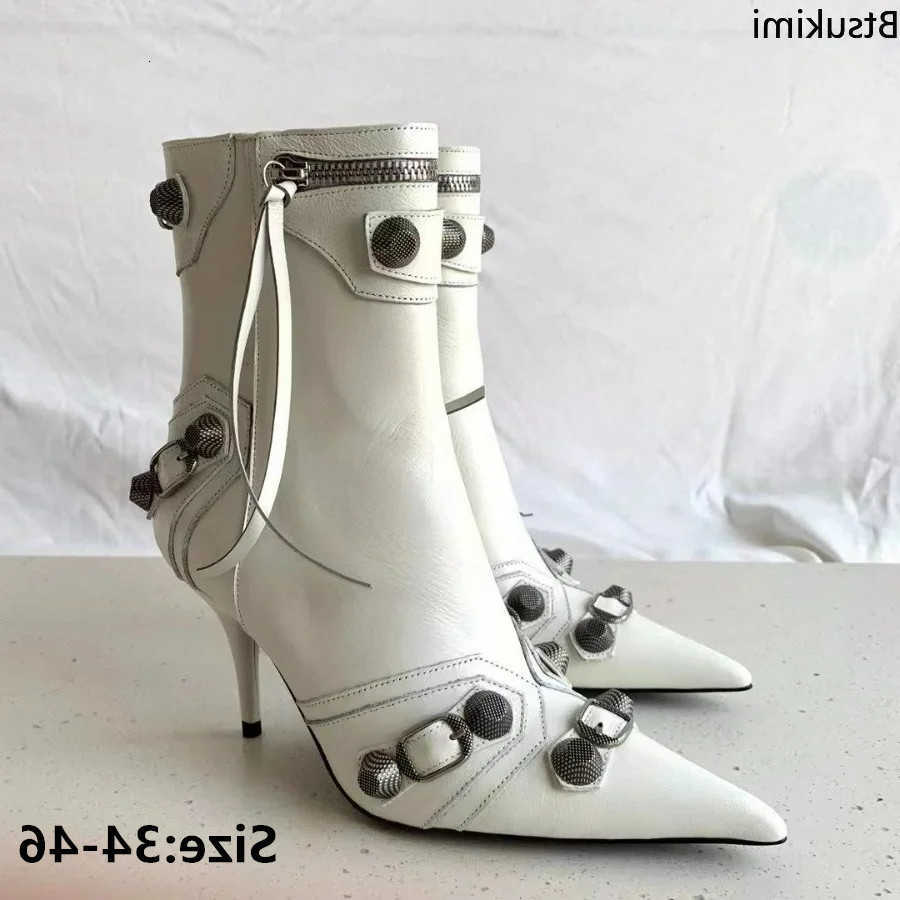 Sexy Women's Boots Club 2026 Party Leather Boots Style Pointed Toe Thin High Heels Boots Female Autumn Winter Ankle Boots 34-46 H260921