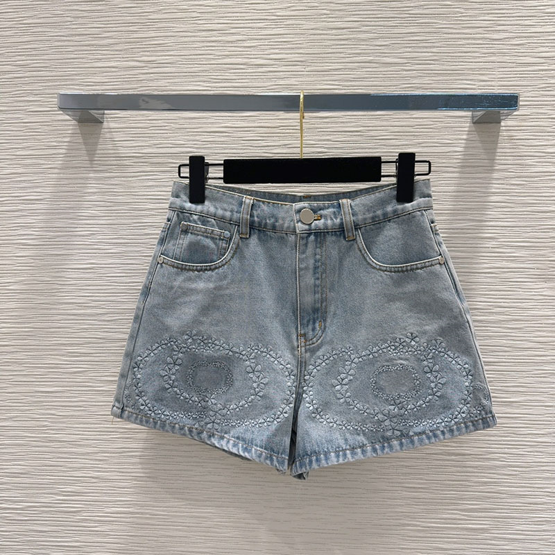 Denim Vintage Shorts Women Solid Floral High Waist Slim Fit Casual Commute Short Jeans Summer Versatile Street Style Classic Shorts