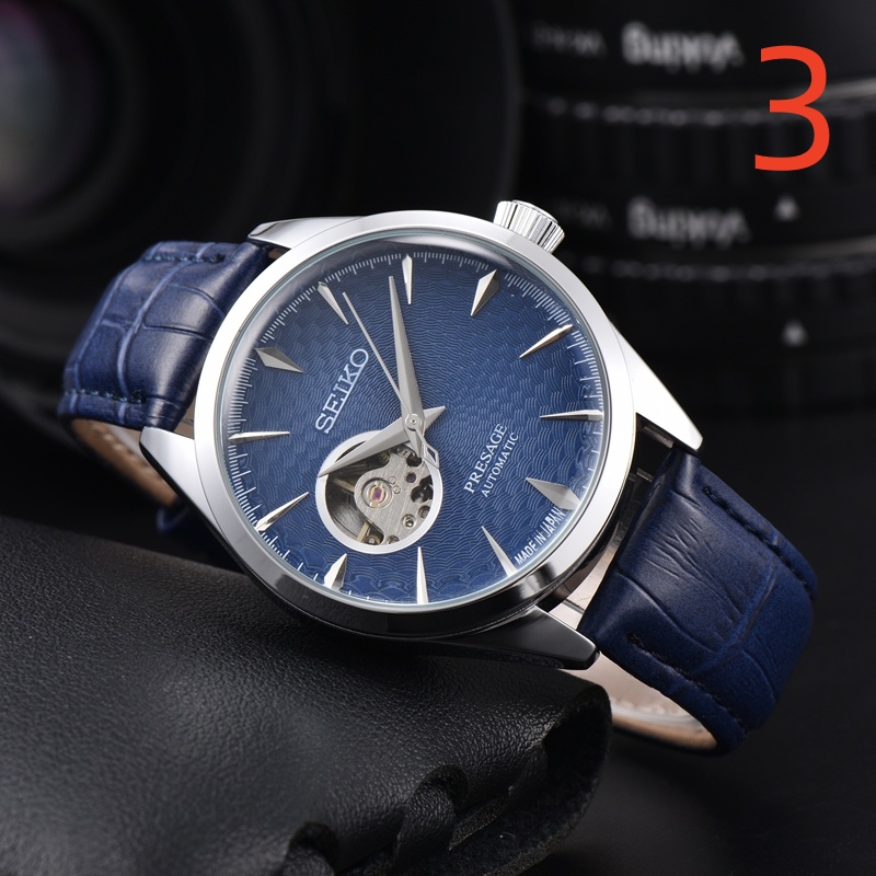 Hot selling Sei Wristwatch for Men 2026 New Mens Watches Three needles Automatic mechanical Watch High quality Top Luxury Brand Leather Strap Fashio