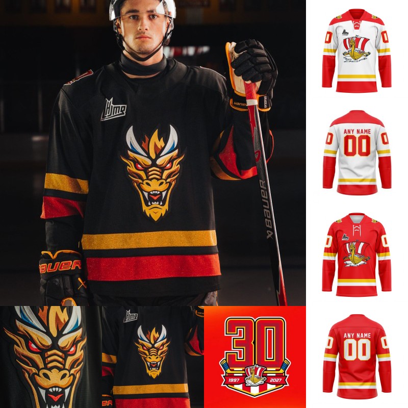 QMJHL Baie-Comeau Drakkar Personalized Hockey Jersey Custom Any Name Number Mens Womens Youth All Stitched