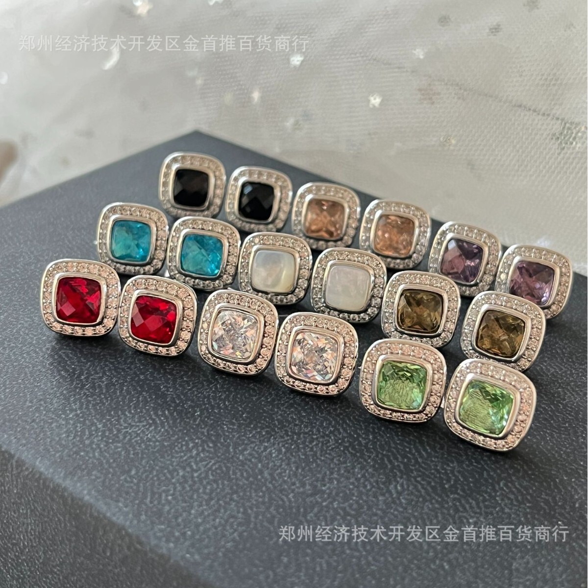 Designer Davids Jewelry Yurnam Earrings Multi-color Stud Earrings Trendy 5A Zircon DE58 Fashion