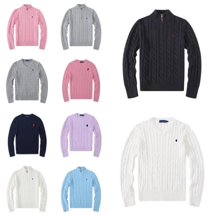 RalfLoren Mens Sweaters Designer Mens Quarter Zip Jumper Pullover Long Sleeve Casual Zipper Polo Sweater Mens Jumpers Knitted Sweater Cardigan Jacke