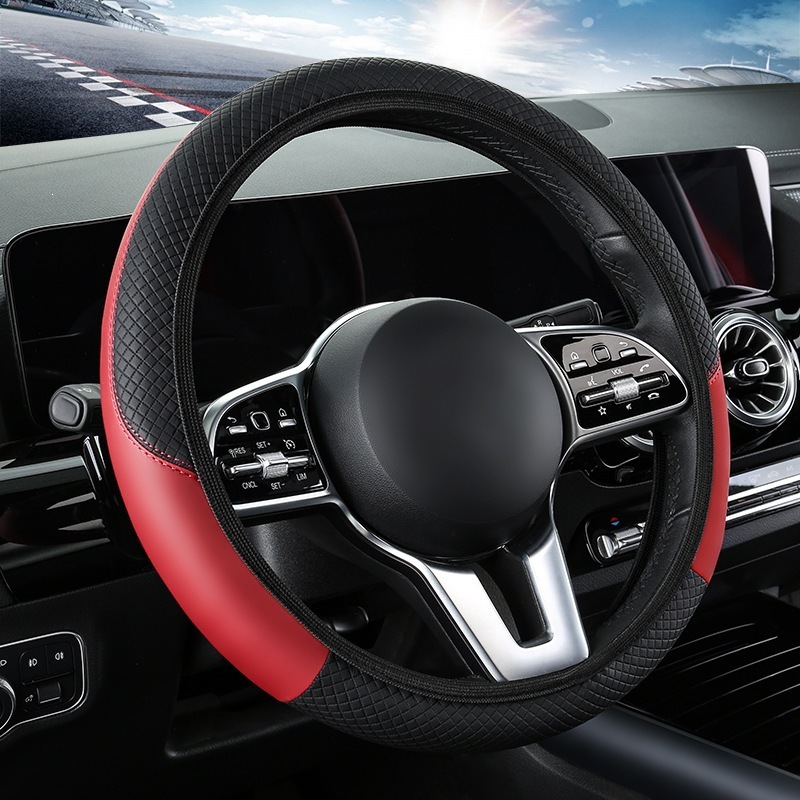 New car steering wheel cover, elastic, no inner ring, embossed leather, suitable for all seasons, popular wholesale product