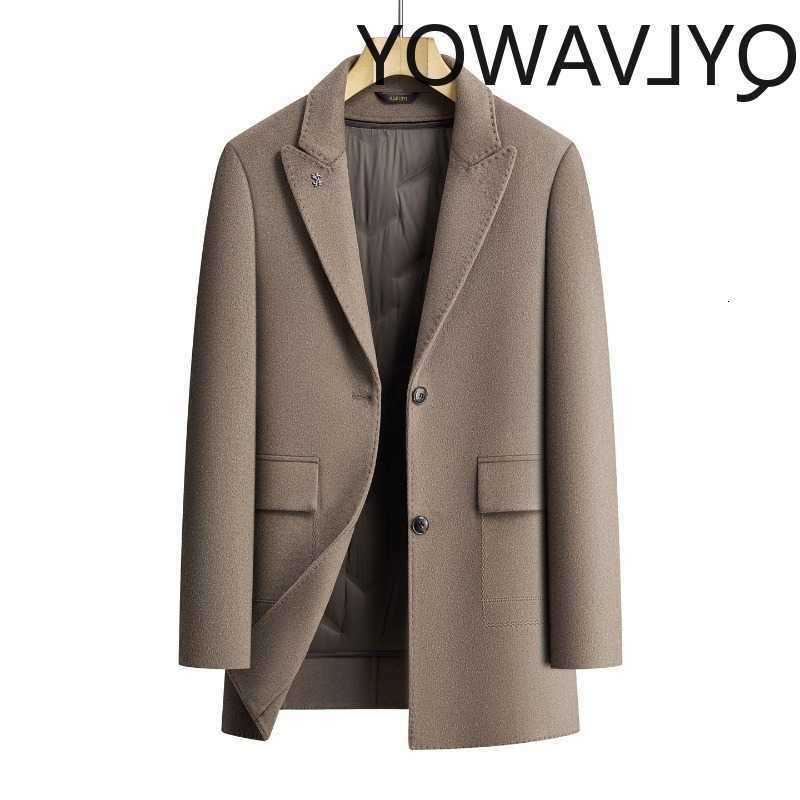 QYLVAWOY Miscele Uomo 70% Lana Cappotto di lana Trench per uomo Abbigliamento Addensare Autunno Inverno Staccabile Piumino Cappotto Giacche casual D