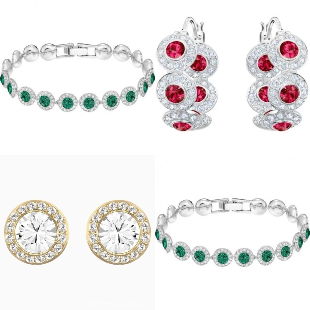 Luxury Crystal Jewelry Set Women Designer Necklaces Bracelets Earring Ring Collection Gold Plated Statement Fashion Bridal Wedding Party Gifts