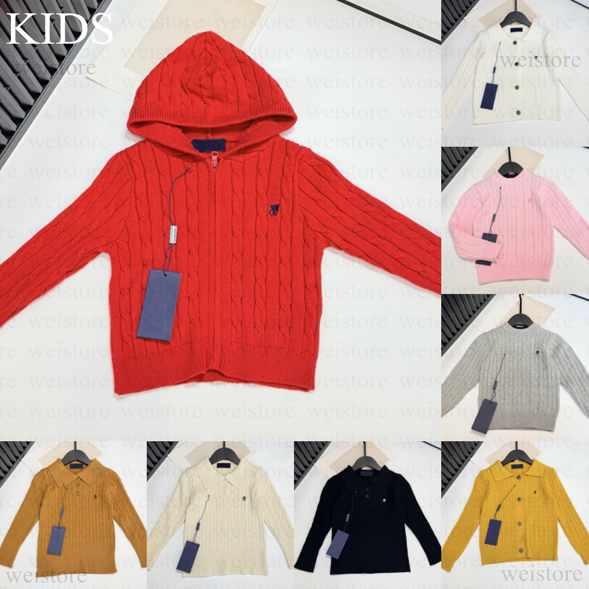 kids designer clothes boys ralphsweater girls Casual pullover ralphhh laureenn sweater Winter Cardigan Embroidery small horse lapel zipper coat Clas