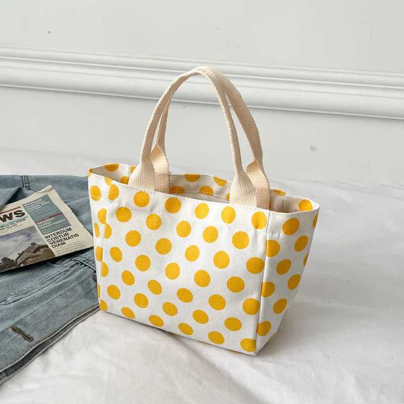 Large Capacity Polka Dot Handbag Stylish Urban Simple Canvas Tote Bag for Women Suitable for Work Lunch Outings And Daily Use Z260918