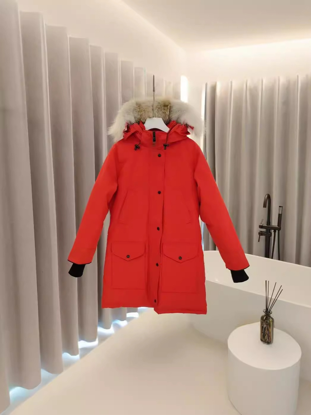 Womens cadialy Down Jacket Fashion Brand jackets womens Long Coat Large Pocket Fur Collar Thermal Top Female autumn winter Large Clothing Coats e8