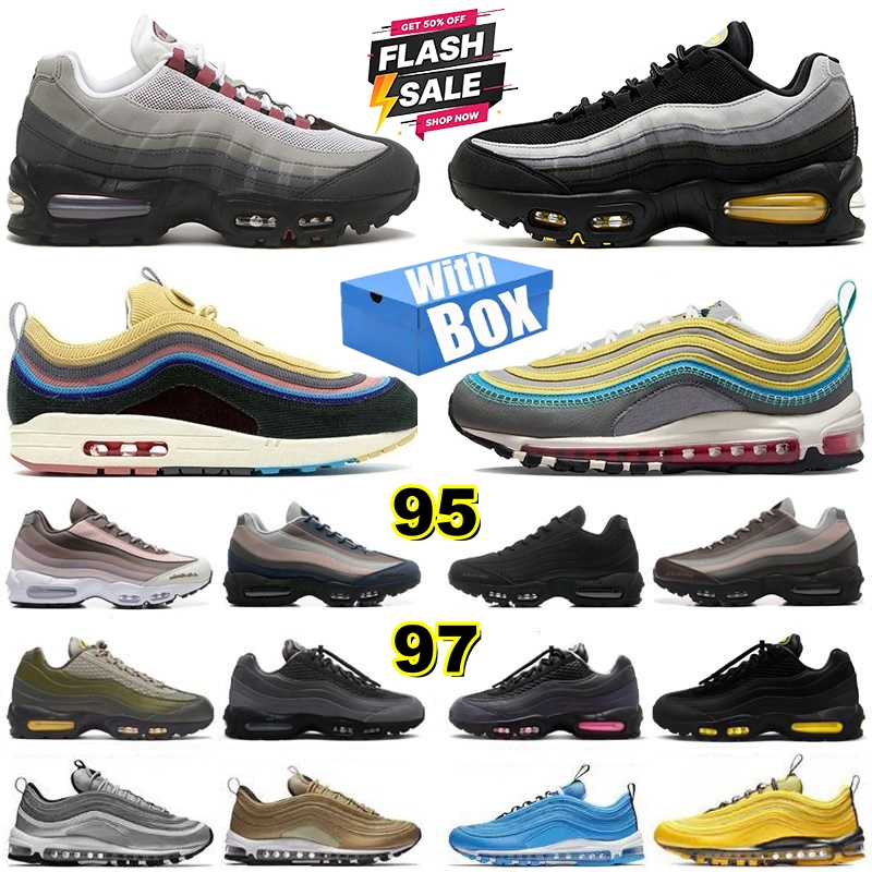 Chaussures de course de créateurs 95 95s 97 97s Pink Smoke Suede Reverse Blue Spark Hommes Joker Greedy Sean Wotherspoon Triple Blanc Noir Hommes