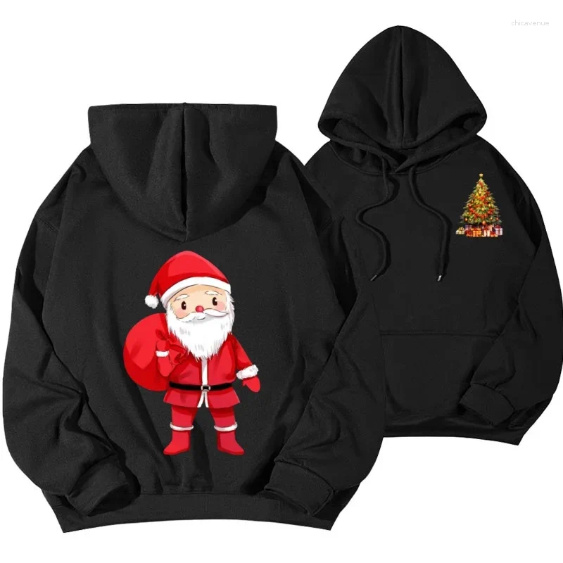 Felpa con cappuccio grafica Babbo Natale di buon Natale per uomo Donna Felpa pullover con pupazzo di neve stampato Tuta oversize da uomo