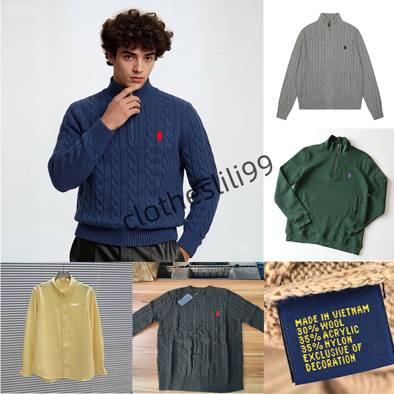 Cardigan Designer Mens Sweaters Wool Casual High Quality Pull Half Zip Women Hoodie Polo Jacket Winter Long Sleeve Sweater Pullover AS Size S-2XL