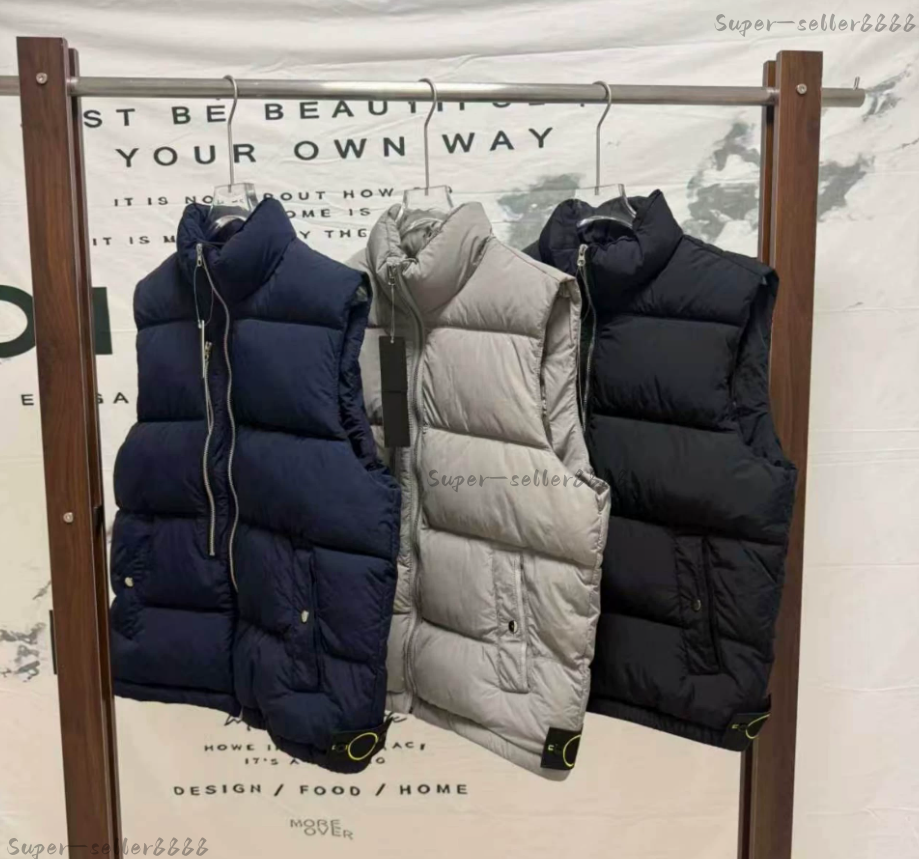 2026 Men Stones Jacket Vest Puffer Jacket Designer Men Down Vest Coat Gilet Body Warmer Winter Vest Casual Topstoney Compass Badge Windproof Sleevel