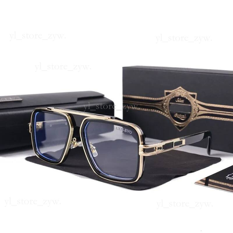 2024 Vintage Pilot Square Womens Men Sunglasses Fashion Designer Shades Golden Frame Style Sun Glasses Mens Uv400 Gradient LXN EVO DITA Sunglass a98