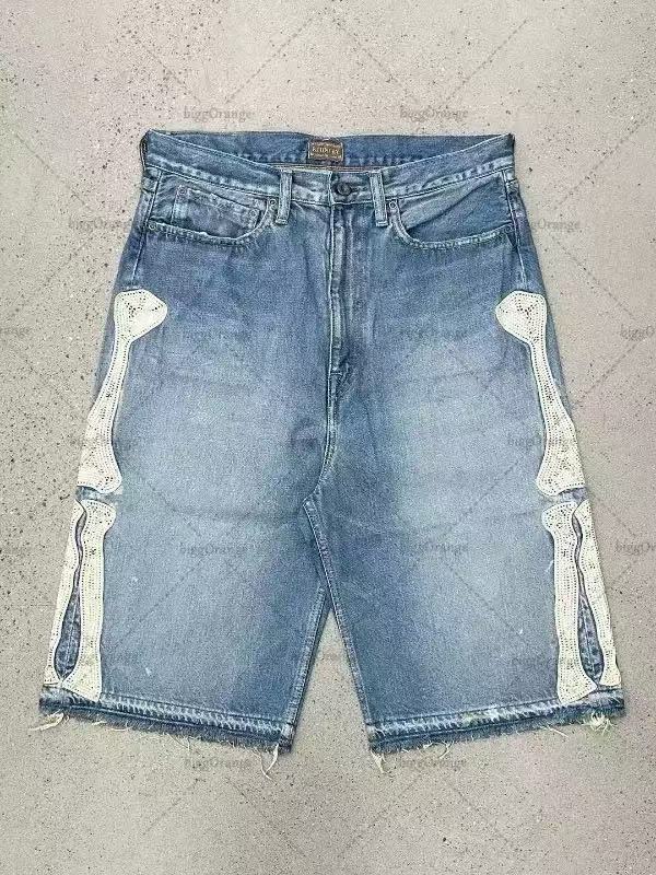 Designer Shorts Kapital Japanese Style Feather Denim And Womens Mens Shorts Retro Washed HipHop Cartoon Graphic Strtwear Denim Y2k Big Boy Embroider