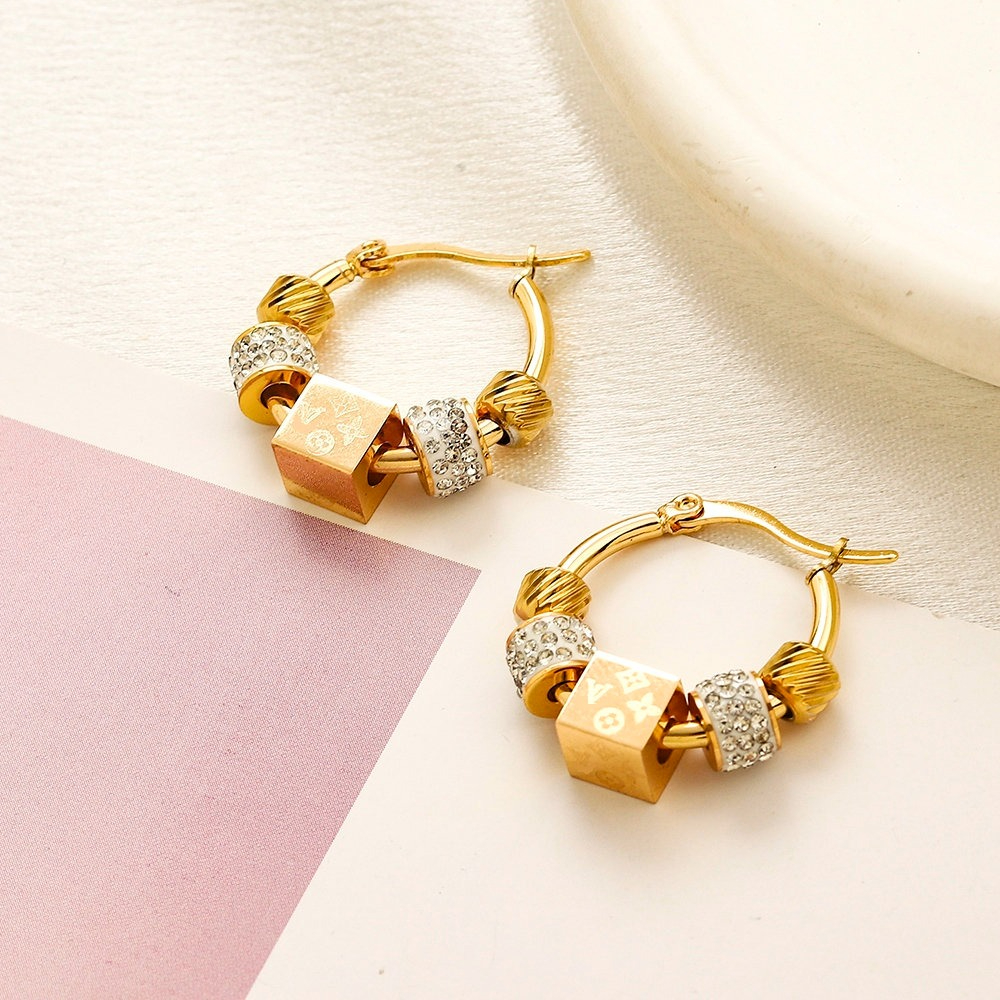 20 Style Designer Earring Luxury Brand Letter Stud Gold Plated Jewelry Women Crystal Rhinestone Wedding Party Gift
