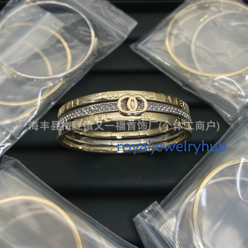 Designer Jewelry Channel Bracelet for women inspired light diamond embellished leather bracelet classic style bracelet