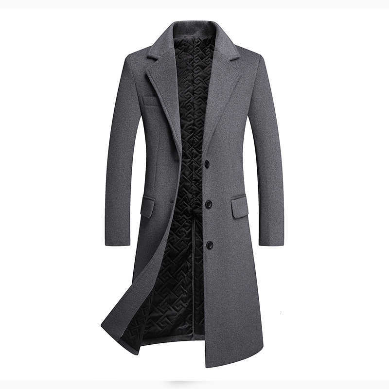 2025 Blends Men's New Wool Winter Men's Woolen Coat Warm Thicken Long Overcoat Men Business Classical Casual Male Trench Coat Fashion D260
