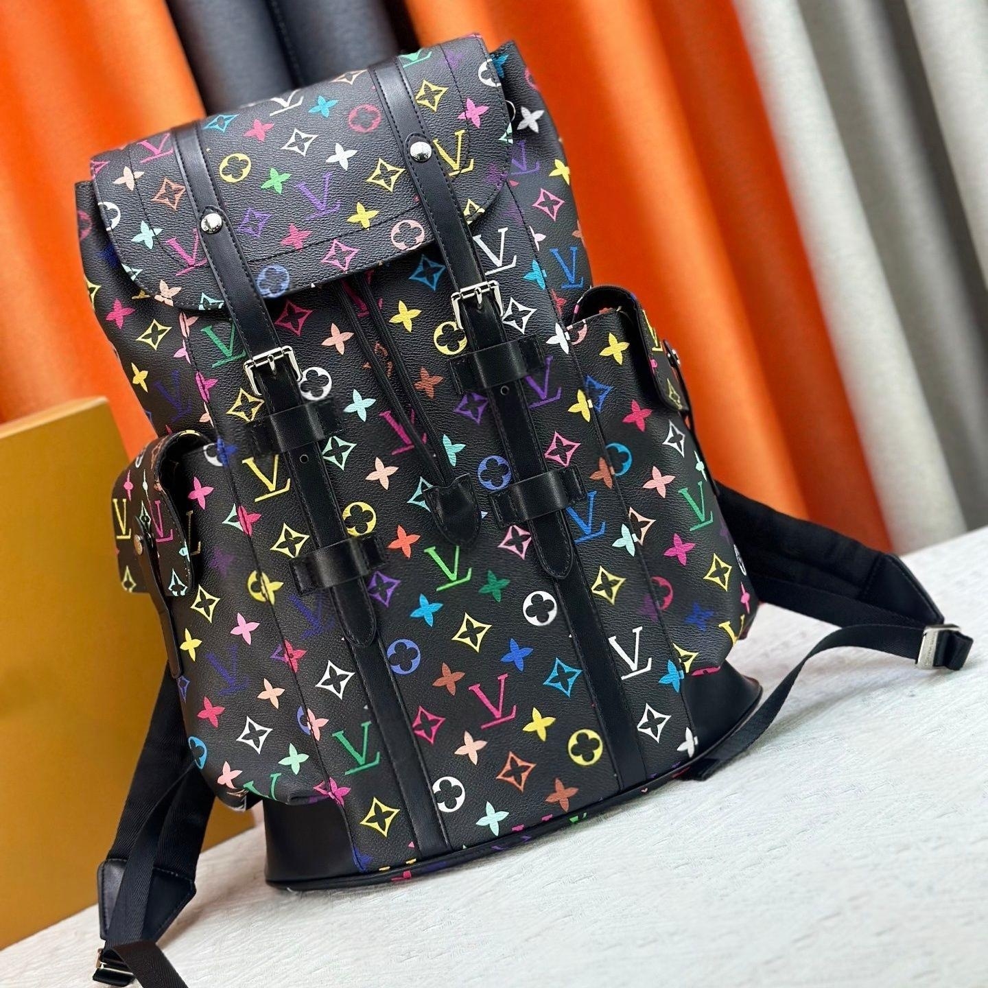 Zaino di design di lusso per donna uomo Borsa a tracolla in tela con stampa monogramma vintage Borsa per libri quotidiana multiuso per scuola da via