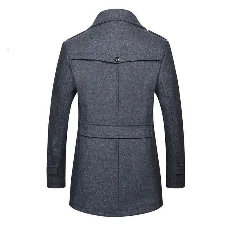 Winter Men's Autumn Wool Blends Wool Blend Coat Men Business Causal Turn Down Collar Windbreaker Outerwear Mens Single Breasted Woolen Coats Ma