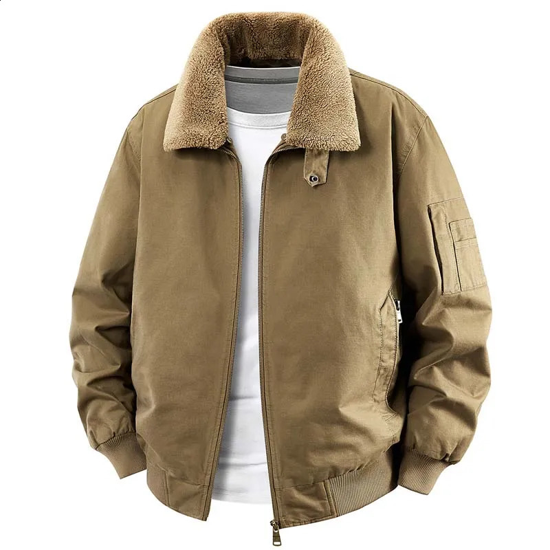 Winter Thicken Warm Men Parkas Comfortable Zipper Jackets Turn-down Collar Solid Color Male Clothes Casual Fashion 260920