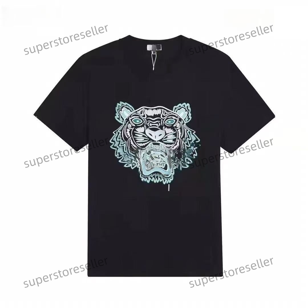 Fashion Designer Mens Womens Clothing Tshirts Breathable Tee Shirt Short Sleeve Crew Neck Trendy Shirts Harajuku Cotton Embroidery Tiger Paris Men W