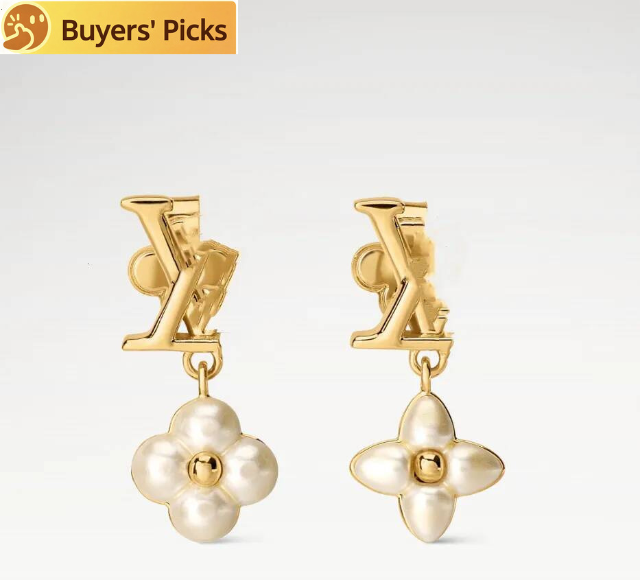 2026 With BOX FLORAGRAM New Designer Stud White Pearl Fashion Jewelry 18K Gold Plated Luxury Studs Hoop Earrings Never Fade