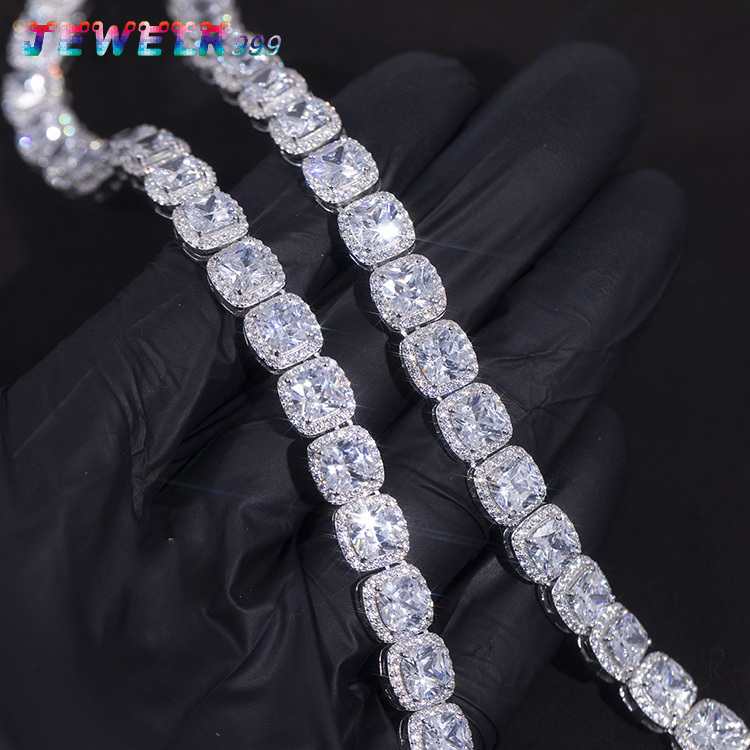 Large Size Moissanite Big Tennis Chain 8mm 12mm 925 Sterling Silver Cuban Link Chain Mens VVS Diamond Necklace