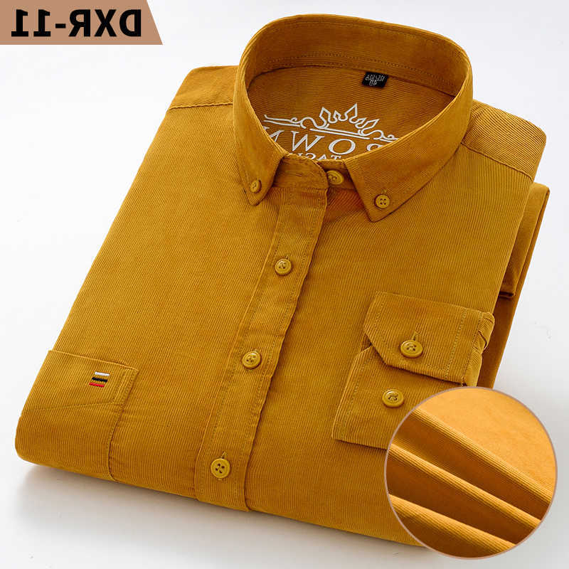 Casual Shirts Spring and Men's Autumn New Pure Cotton Corduroy Men's Shirts Large Size Fashion Casual Solid Color Long Sleeve Clothing You