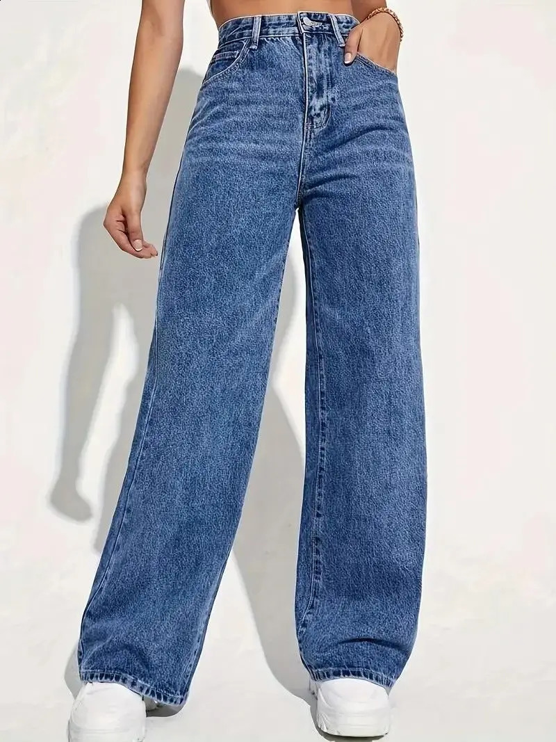 Moda retrò blue jeans donna y2k High street pantaloni dritti larghi Pantaloni slim all-in-one a vita alta 260921