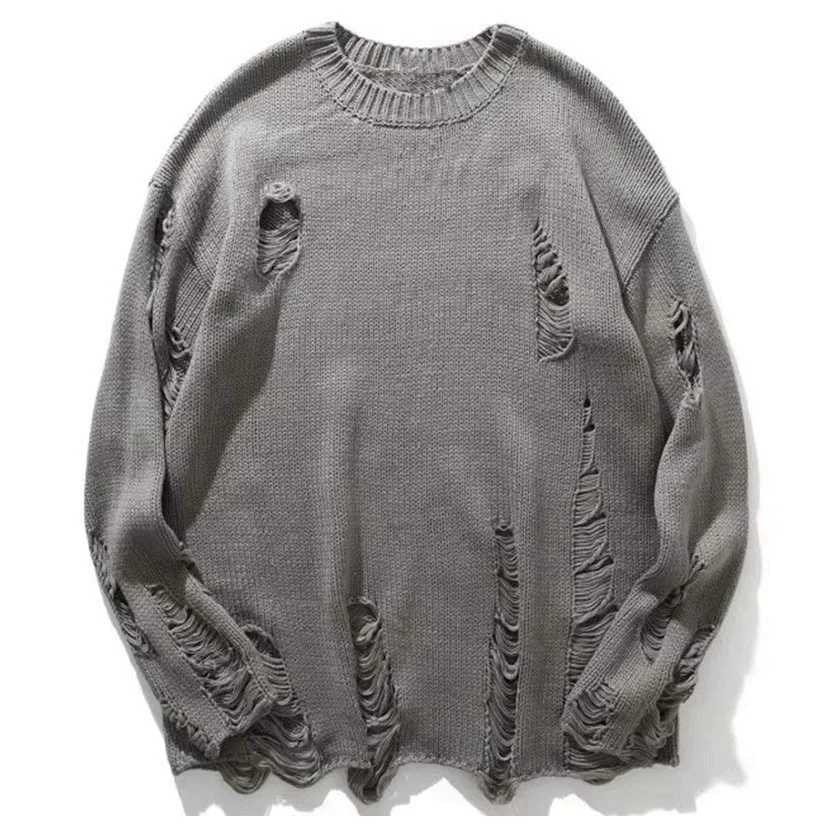 And Spring Autumn Fashion New Boys' Knitwear Broken Pullover Young Men's Sweater S260921KN5A